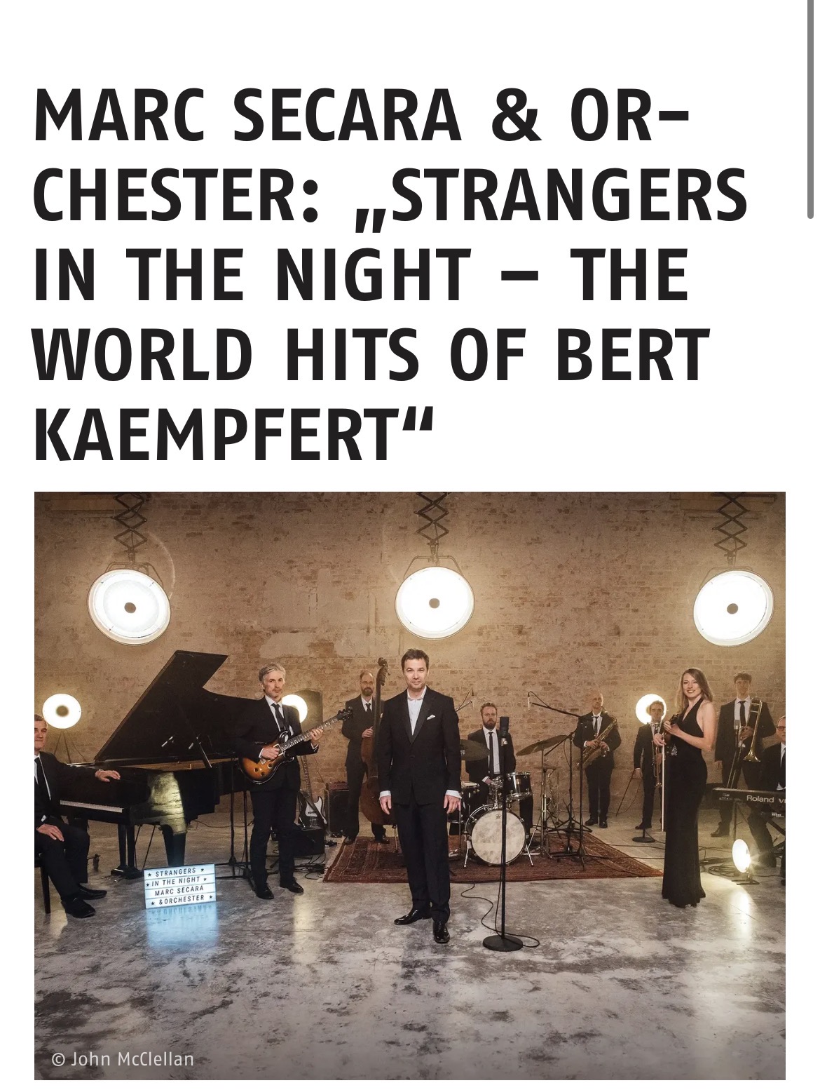 Strangers in the night - Marc Secara und Orchester in Wolfsburg