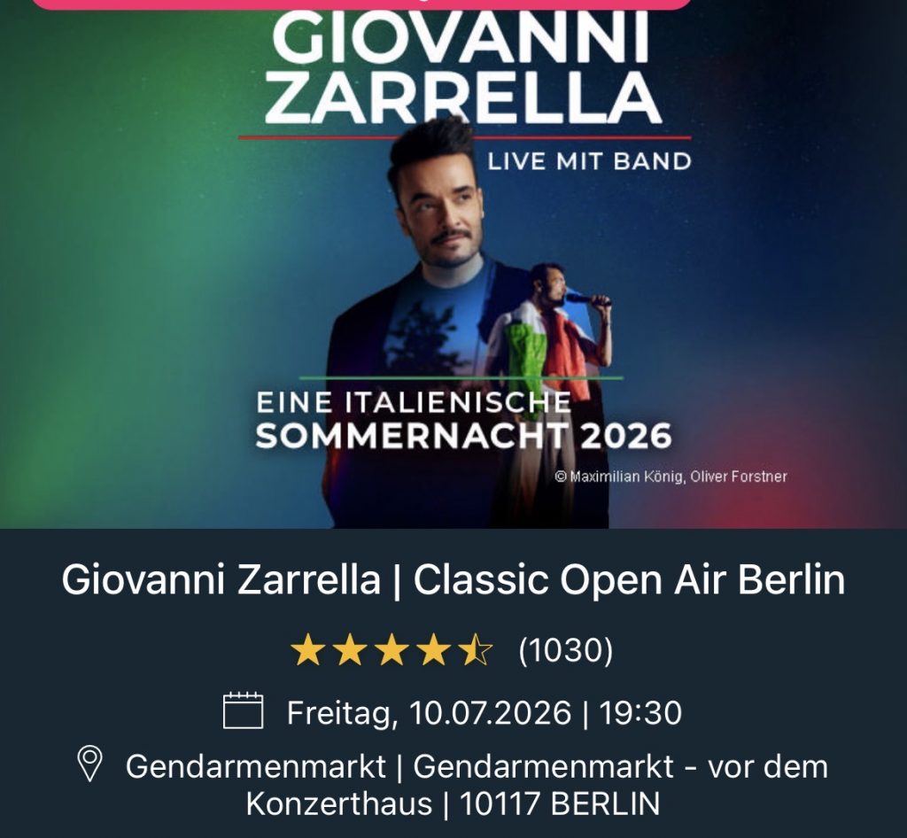 Giovanni Zarrella- Eine italienische Sommernacht